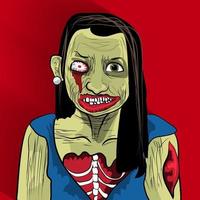 illustrazioni di donna zombie vettore