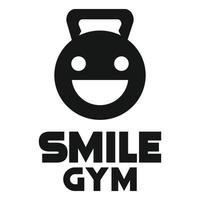 moderno vettore piatto design semplice minimalista logo modello di Sorridi contento ridere Palestra fitness testa portafortuna personaggio vettore collezione per marca, emblema, etichetta, distintivo. isolato su bianca sfondo.