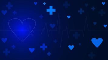 cuore assistenza sanitaria con cuore battere per medico tecnologia innovazione concetto sfondo design. vettore illustrazione.