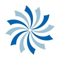 blu torsione movimento spirale cerchio simbolo vettore modello. sole o fiore turbine logo.