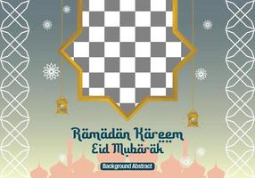 modificabile Ramadan vendita manifesto modello. con mandala ornamenti, lanterne e il silhouette di un' moschea. design per sociale media, striscione, saluto carta e ragnatela. islamico vacanza vettore illustrazione