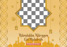 modificabile Ramadan vendita manifesto modello. con mandala ornamenti, lanterne e il silhouette di un' moschea. design per sociale media, striscione, saluto carta e ragnatela. islamico vacanza vettore illustrazione