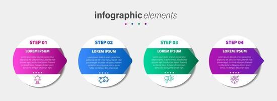 attività commerciale Infografica elementi modello design con icone e 4 opzioni o passi. vettore illustrazione.