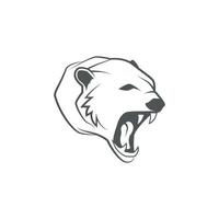 grizzly orso o sole orso o polare orso testa silhouette logo design icona. vettore illustrazione.