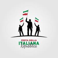 illustrazione vettoriale del poster di festa della repubblica italiana