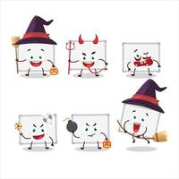 Halloween espressione emoticon con cartone animato personaggio di lavagna vettore