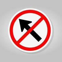 vietare andare a sinistra dalla freccia cartello stradale di traffico isolare su sfondo bianco, illustrazione vettoriale