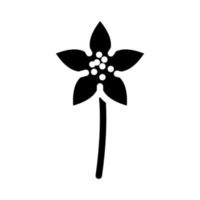 rododendro fiore primavera glifo icona vettore illustrazione