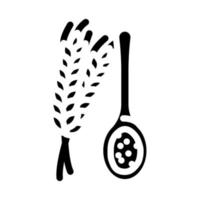 Farina cucchiaio Grano glifo icona vettore illustrazione