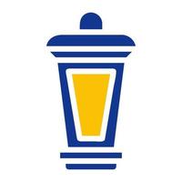 lanterna icona solido blu giallo colore Ramadan simbolo Perfetto. vettore