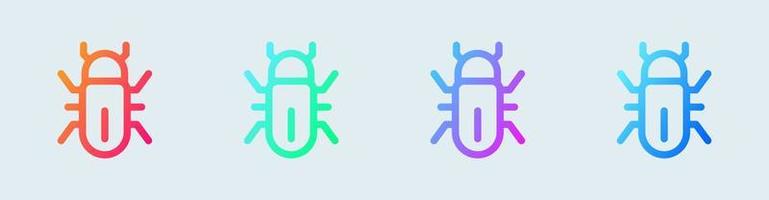 insetto linea icona nel pendenza colori. virus segni vettore illustrazione.