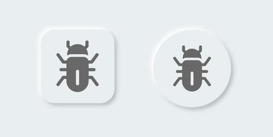 insetto solido icona nel neomorfo design stile. virus segni vettore illustrazione.