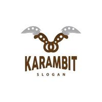 kerambit logo, Indonesia combattente arma vettore, ninja combattente attrezzo semplice disegno, modello illustrazione simbolo icona vettore