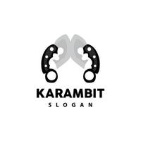 kerambit logo, Indonesia combattente arma vettore, ninja combattente attrezzo semplice disegno, modello illustrazione simbolo icona vettore