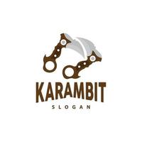 kerambit logo, Indonesia combattente arma vettore, ninja combattente attrezzo semplice disegno, modello illustrazione simbolo icona vettore