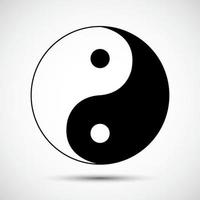 yin yang nero icona simbolo segno isolato su sfondo bianco, illustrazione vettoriale eps.10