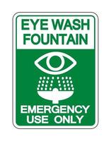 segno della fontana del lavaggio degli occhi isolare su fondo bianco, illustrazione di vettore