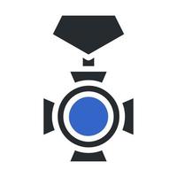 medaglia icona solido grigio blu colore militare simbolo Perfetto. vettore