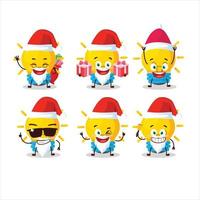 Santa Claus emoticon con lampada idee cartone animato personaggio vettore