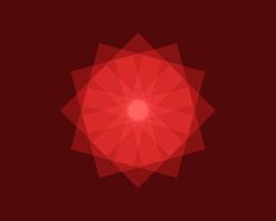 fiore motivi, Usato nel il ottomano e Arabo periodi. sacro geometria, rosso stella mandala, vettore illustrazione. dodici sided geometrico isolato su rosso sfondo