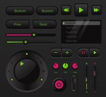 Controllo della UI della musica audio moderna vettore