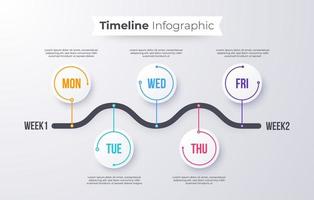 modello di infografica timeline. pietra miliare o concetto di diagramma di processo. vettore