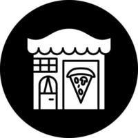 Pizza negozio vettore icona stile