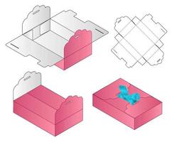 disegno del modello fustellato di imballaggio della scatola. Modello 3d vettore