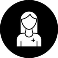 femmina paziente vettore icona stile
