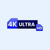video risoluzione icona cartello 4k ultra HD pulsante vettore
