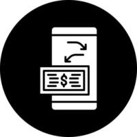 i soldi trasferimento App vettore icona stile