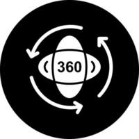 360 gradi vettore icona stile