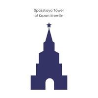 spasskaya Torre icona. Russia, kazan punto di riferimento. vettore silhouette