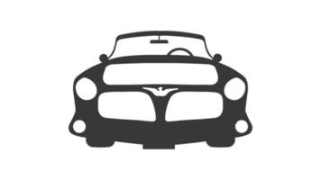 auto icona. vettore illustrazione di un' auto isolato su bianca sfondo. retrò auto silhouette, davanti Visualizza