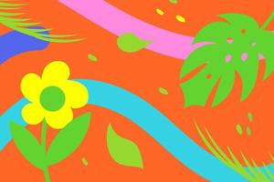 pianta e fiore, natura, botanica modello con luminosa colori sfondo. piatto design illustrazione vettore eps10