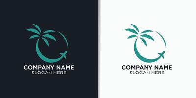 viaggio e vacanza logo design vettore