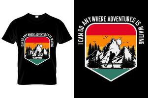 montagna illustrazione, all'aperto avventura vettore grafico per t camicia design