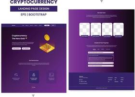 innovativo criptovaluta atterraggio pagina design vettore