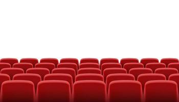 file di poltrone rosse per cinema o teatro vettore