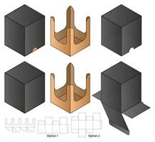 disegno del modello fustellato di imballaggio della scatola. Modello 3d vettore