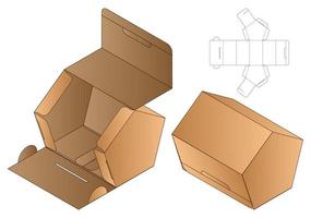 disegno del modello fustellato di imballaggio della scatola. Modello 3d vettore