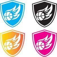 pallacanestro su fuoco, logotipo concetto per pallacanestro squadre vettore