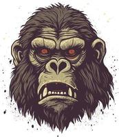 zombie scimmia testa vettore design per Stampa