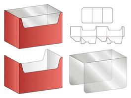 disegno del modello fustellato di imballaggio della scatola. Modello 3d vettore