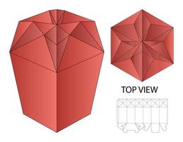 disegno del modello fustellato di imballaggio della scatola. Modello 3d vettore