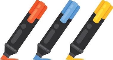 vettore Immagine di marcatore penne nel blu, rosso e giallo colore