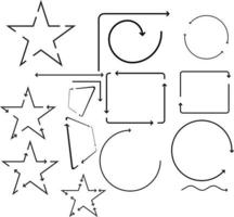 vettore Immagine di vario forme con punte di freccia