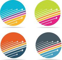 colorato logo design concetti con frecce vettore