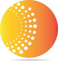 logotipo design concetto con un' cerchio e puntini vettore