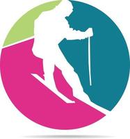 vettore Immagine di un' logotipo design per sciare scuola